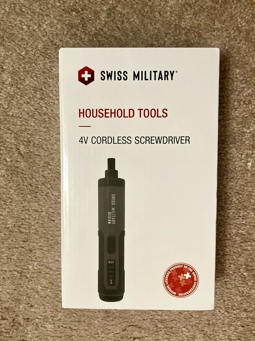 Swiss Military 4 Volt Cordless Screwdriver, Black - NEW in Unopened Box